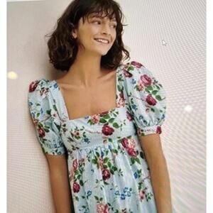 Laura Ashley x Urban Outfitters Penelope Dress XS Babydoll Cottagecore Blue